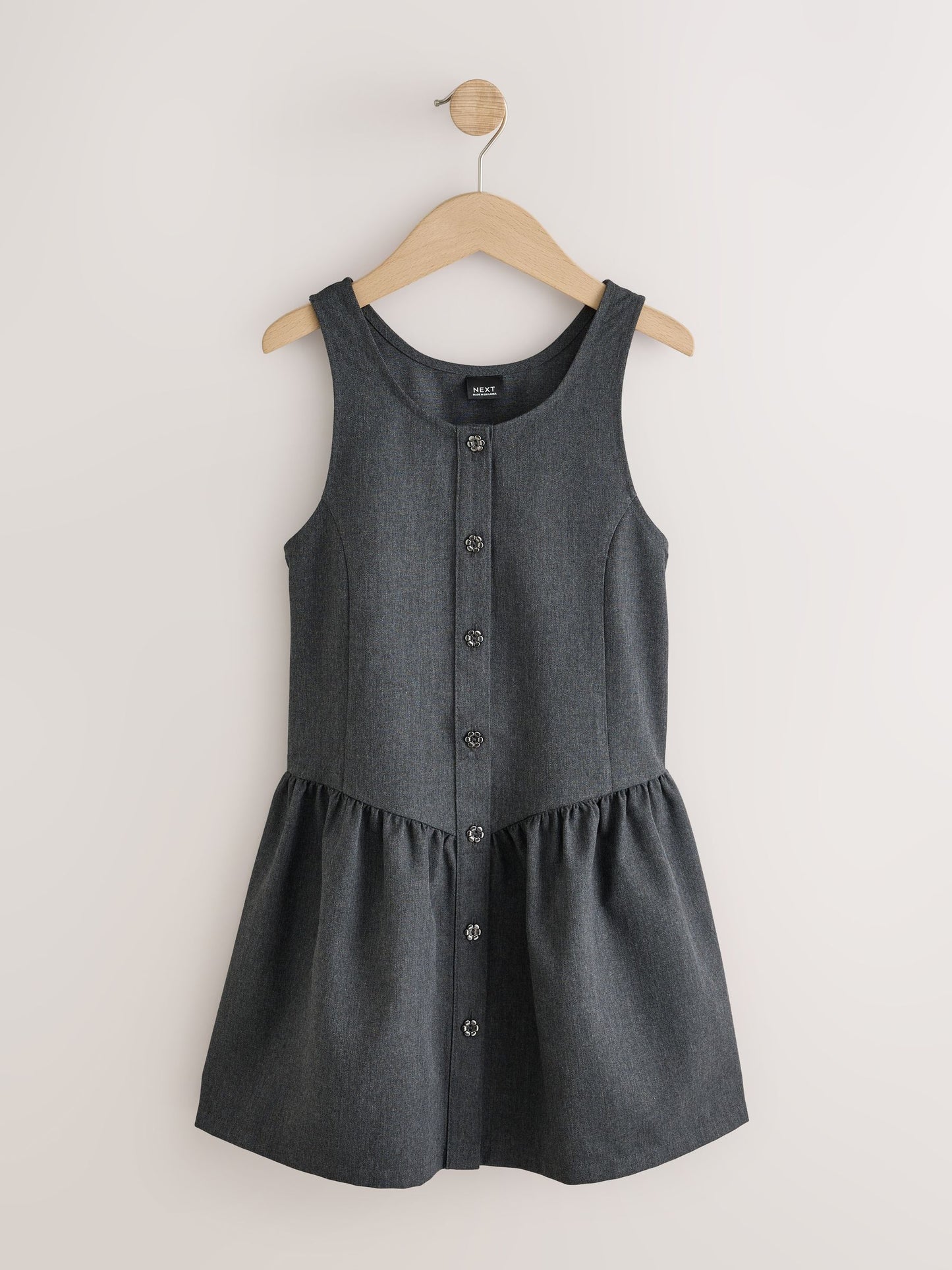 Dsiney Kidz - Grey Drop Waist Pinafore School Dress (3-14yrs) image 6