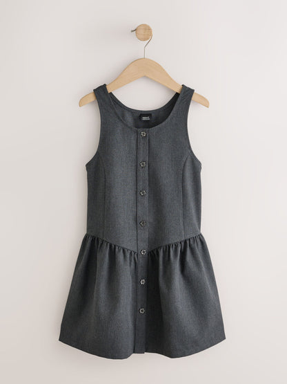 Dsiney Kidz - Grey Drop Waist Pinafore School Dress (3-14yrs) image 6