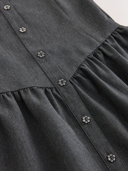Dsiney Kidz - Grey Drop Waist Pinafore School Dress (3-14yrs) image 9