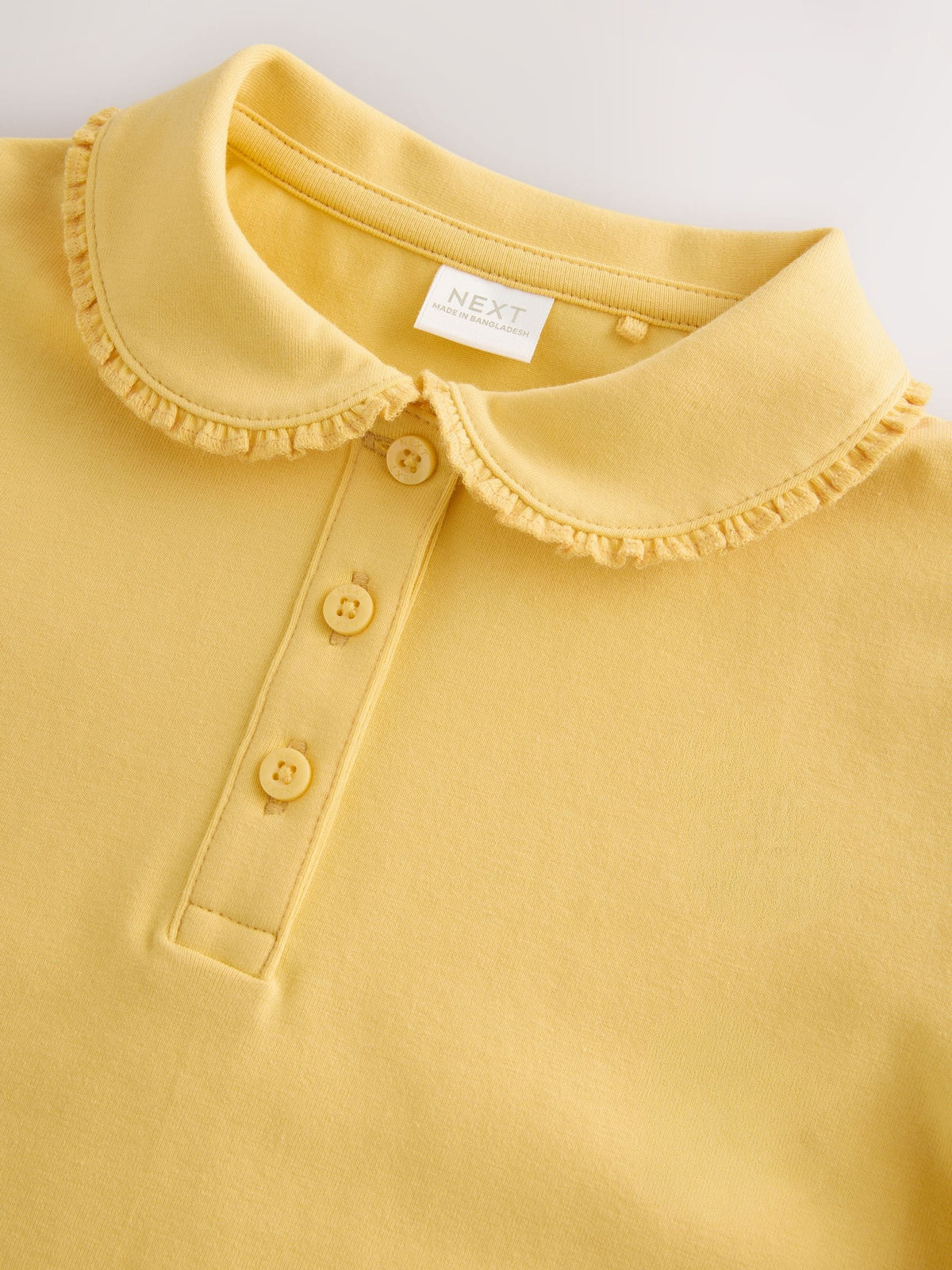 Dsiney Kidz - Yellow Girls Cotton Stretch Frill Collar School Polo Tops 2 Pack (3-16yrs) image 6