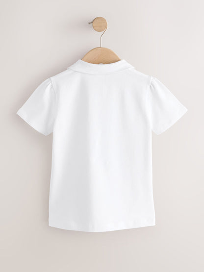 Dsiney Kidz - White 2 Pack Cotton Stretch Smocked Jersey School Tops (3-14yrs) image 7