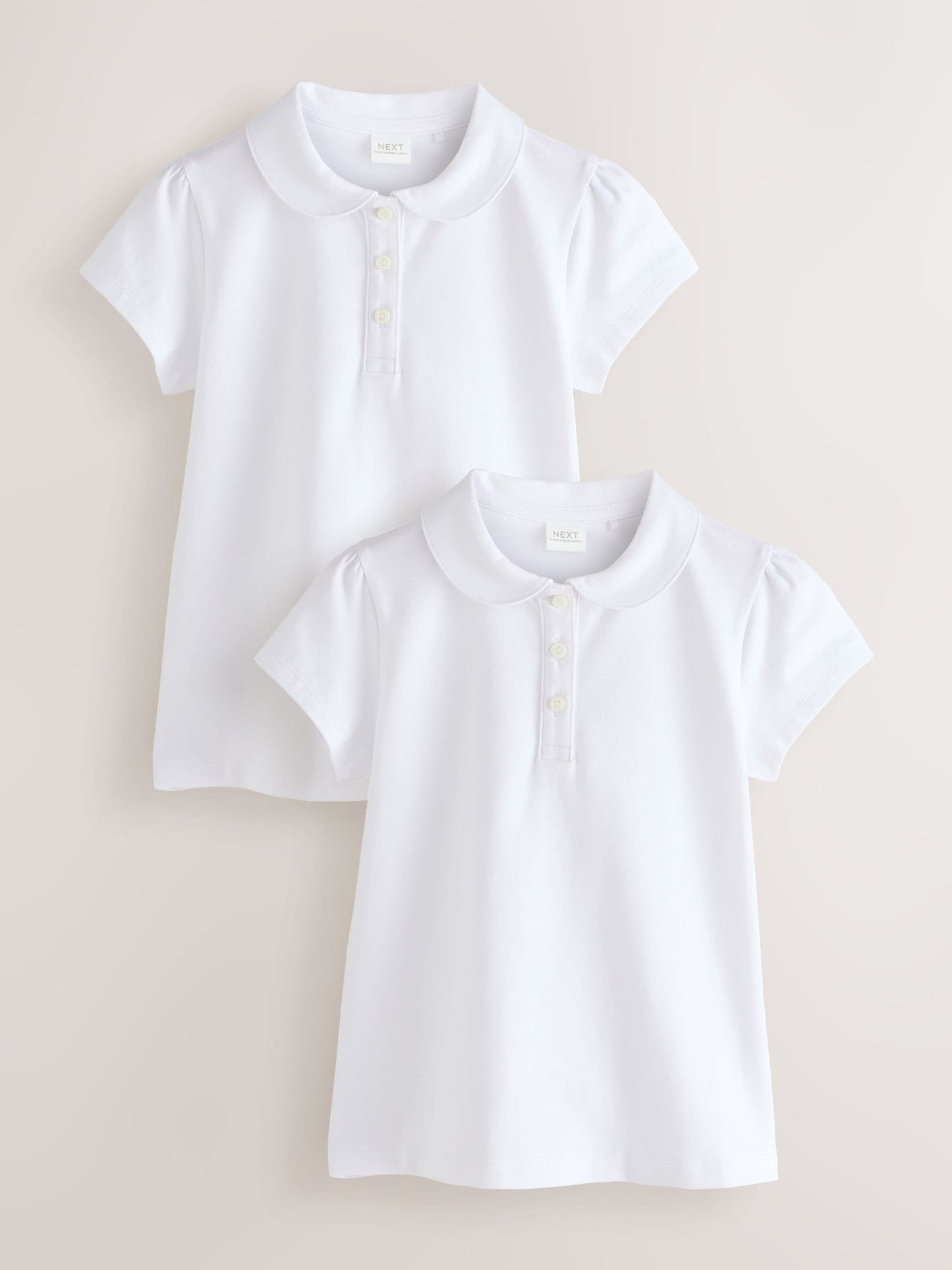 Dsiney Kidz - White 2 Pack Cotton Stretch Jersey Tops (3-16yrs) image 1