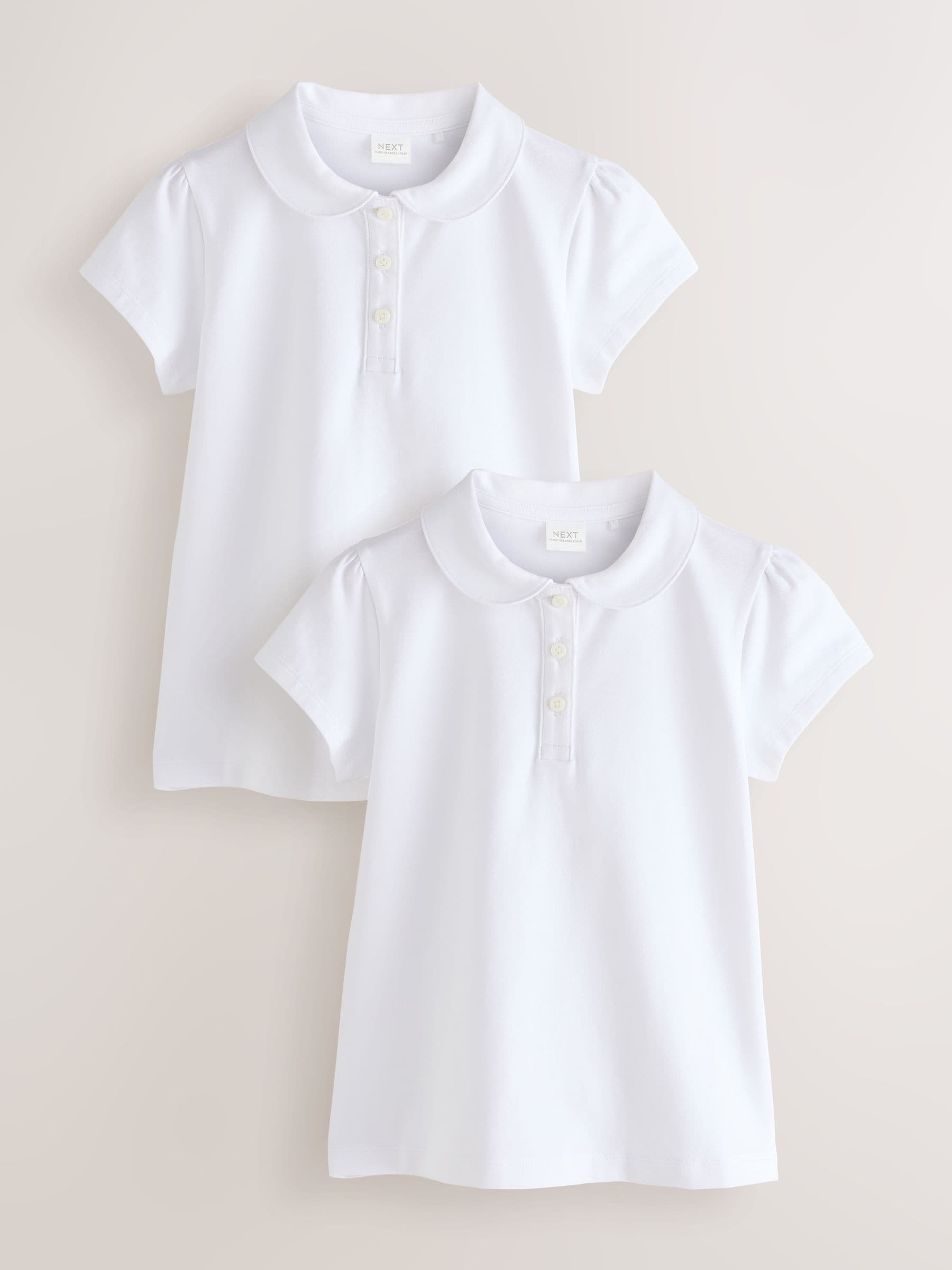 Dsiney Kidz - White 2 Pack Cotton Stretch Jersey Tops (3-16yrs) image 1