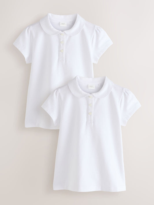Dsiney Kidz - White 2 Pack Cotton Stretch Jersey Tops (3-16yrs) image 1