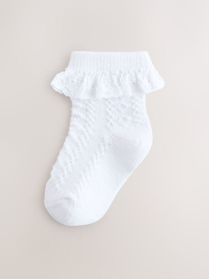 Pink and Blue Lace Baby Socks 7 Pack image 3