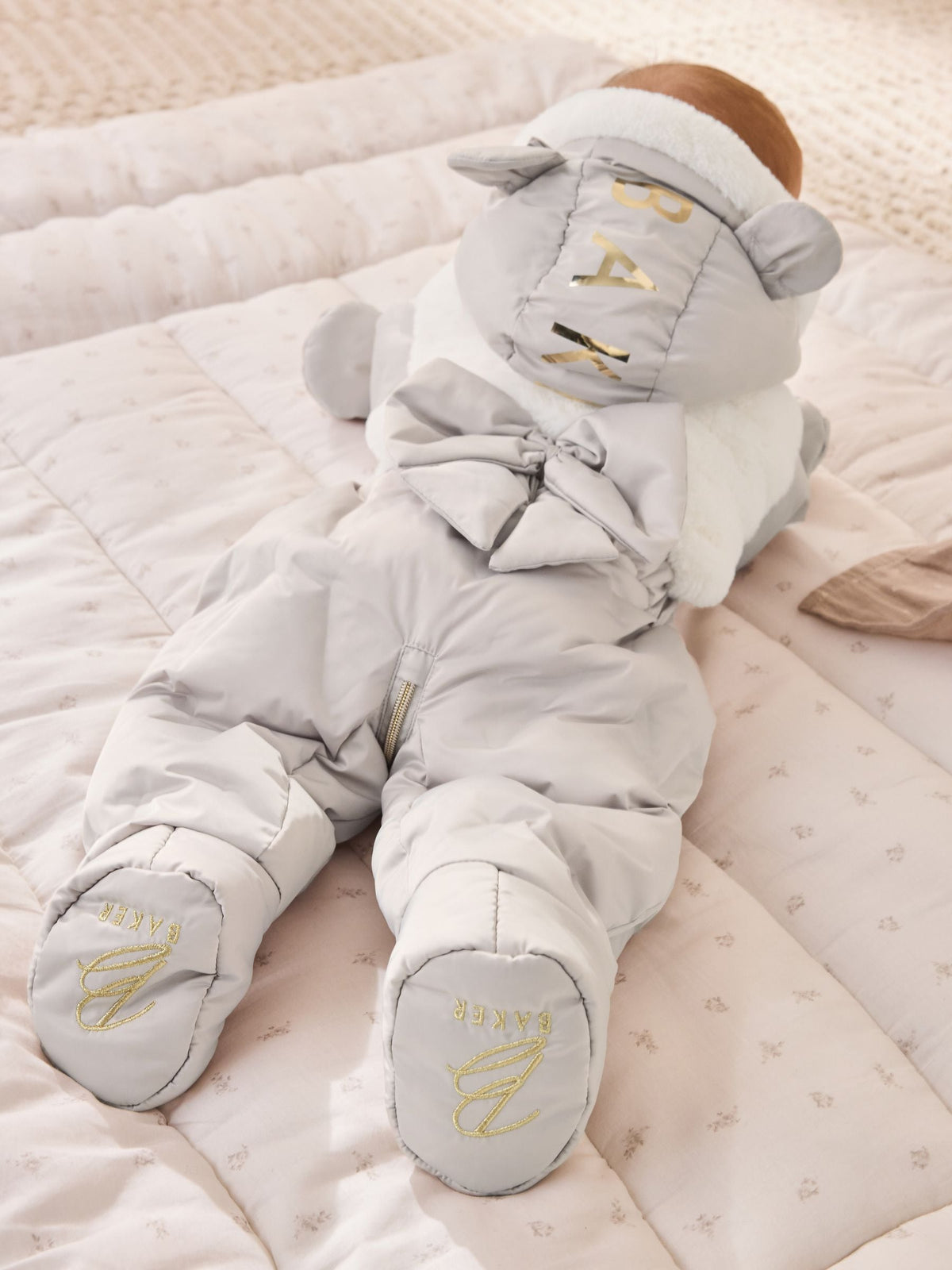 Baker by Ted Baker Cream Shower Resistant Fur Mix Padded Snowsuit - image 2