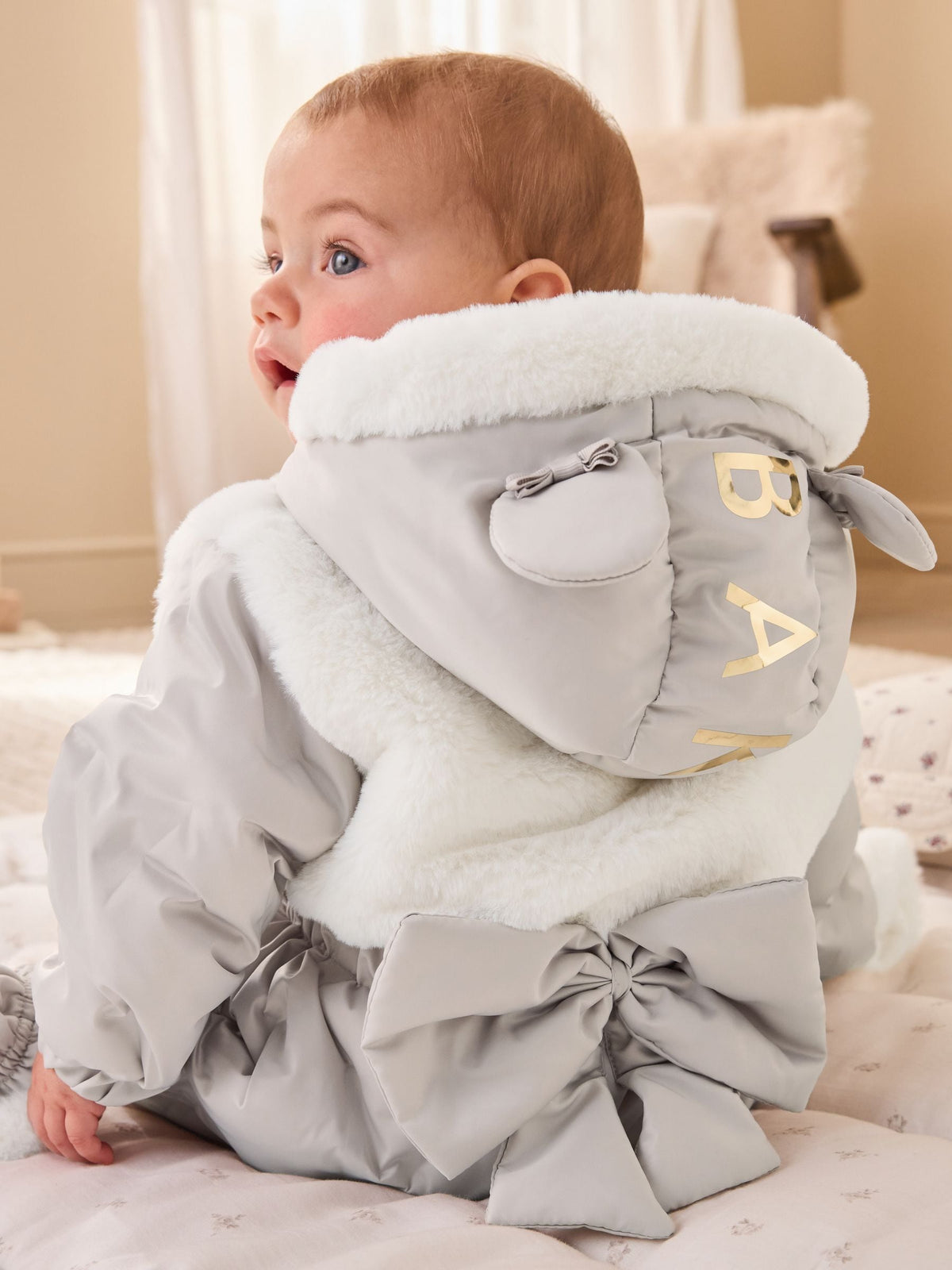 Baker by Ted Baker Cream Shower Resistant Fur Mix Padded Snowsuit - image 3