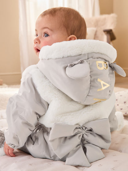 Baker by Ted Baker Cream Shower Resistant Fur Mix Padded Snowsuit - image 3
