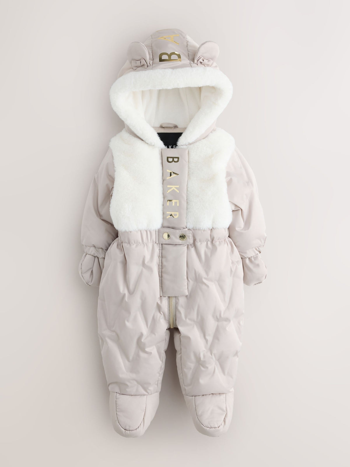 Baker by Ted Baker Cream Shower Resistant Fur Mix Padded Snowsuit - image 5