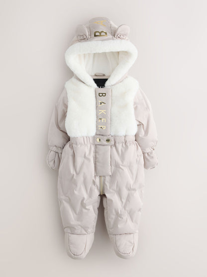 Baker by Ted Baker Cream Shower Resistant Fur Mix Padded Snowsuit - image 5