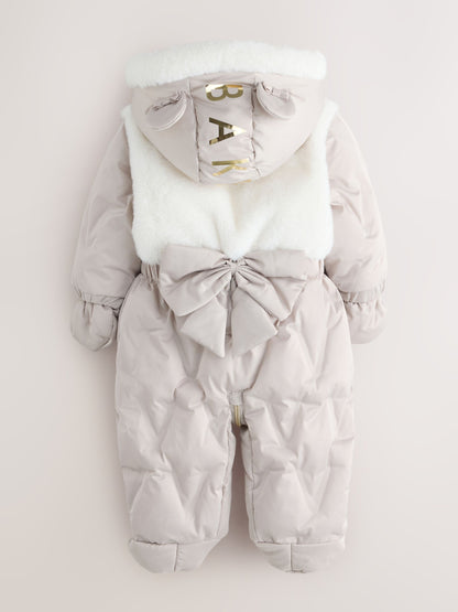 Baker by Ted Baker Cream Shower Resistant Fur Mix Padded Snowsuit - image 6
