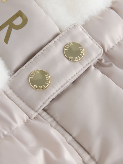 Baker by Ted Baker Cream Shower Resistant Fur Mix Padded Snowsuit - image 8
