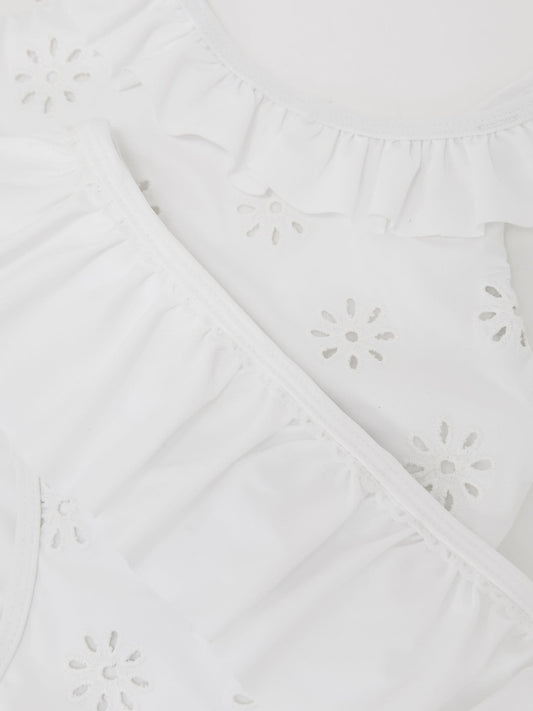 Reiss White Maxine 9-13 yrs Broderie Peplum Bikini Set image 1
