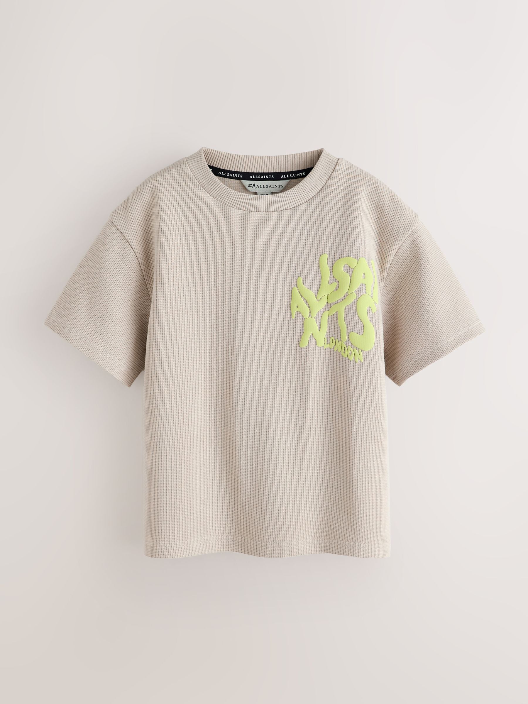 Dsiney Kidz - smALLSAINTS Neutral/Waffle Oversized Orlando Logo Crew Neck T-Shirt image 4