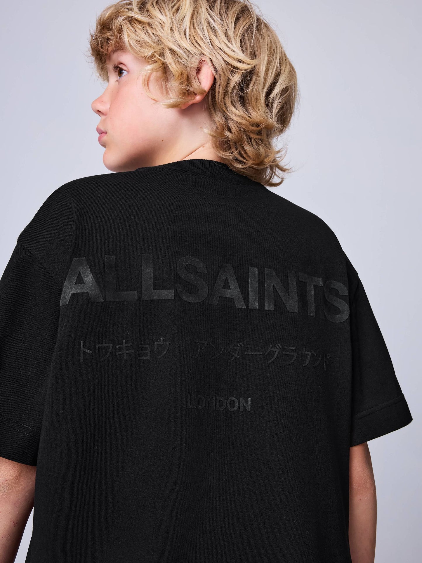 Dsiney Kidz - smALLSAINTS Black/ Khaki Flock Oversized Underground Crew Cotton T-Shirt image 1