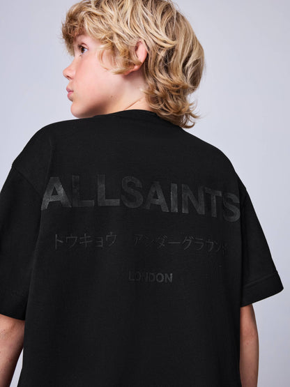 Dsiney Kidz - smALLSAINTS Black/ Khaki Flock Oversized Underground Crew Cotton T-Shirt image 1