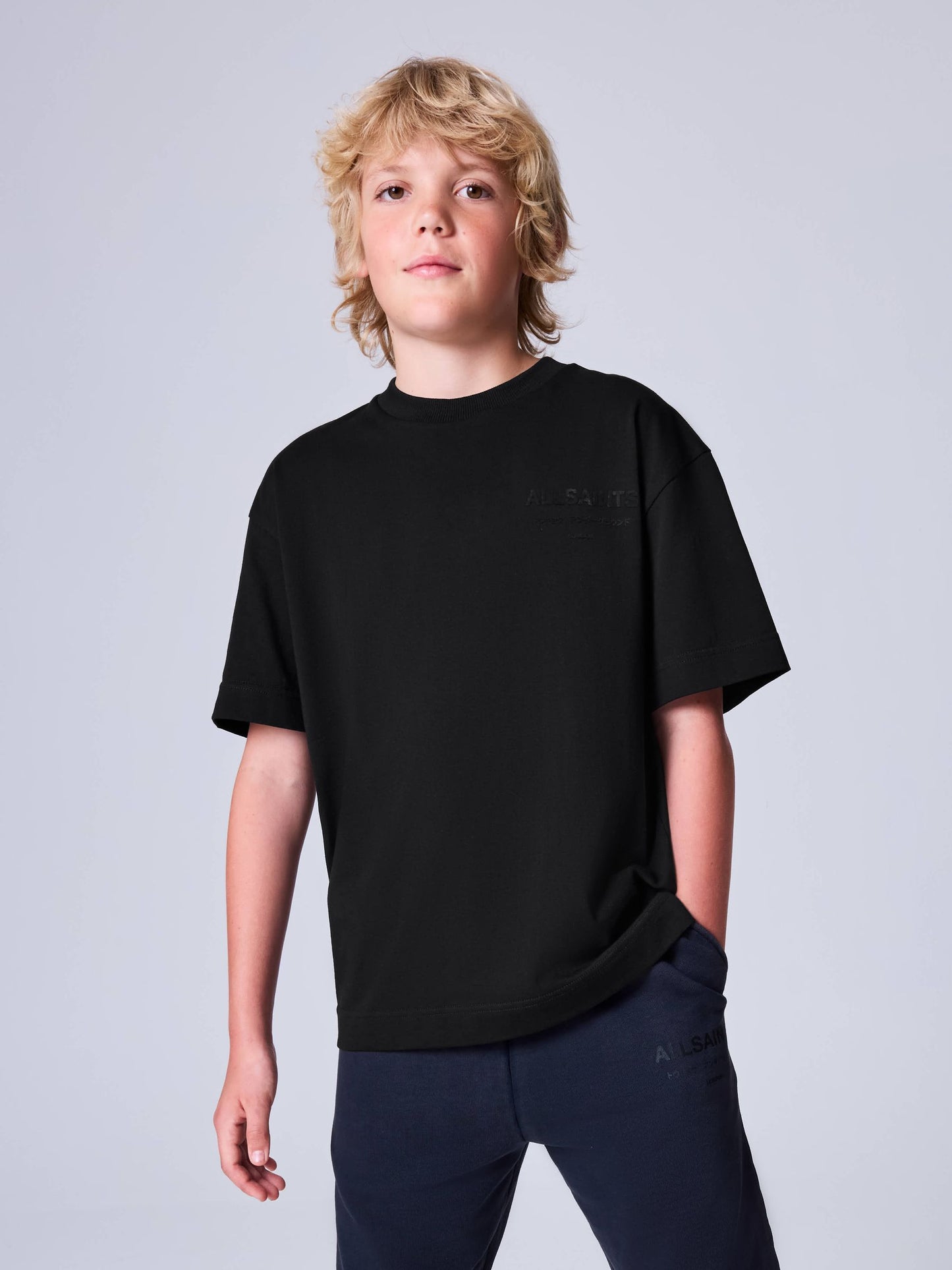 Dsiney Kidz - smALLSAINTS Black/ Khaki Flock Oversized Underground Crew Cotton T-Shirt image 3