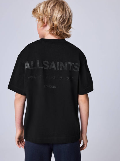 Dsiney Kidz - smALLSAINTS Black/ Khaki Flock Oversized Underground Crew Cotton T-Shirt image 4