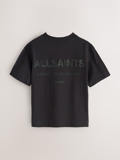 Dsiney Kidz - smALLSAINTS Black/ Khaki Flock Oversized Underground Crew Cotton T-Shirt image 7