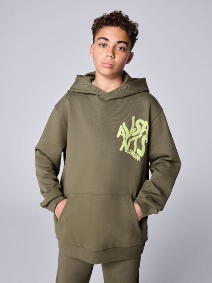 Dsiney Kidz - smALLSAINTS Khaki Green Oversized Orlando Pullover Hoodie image 1