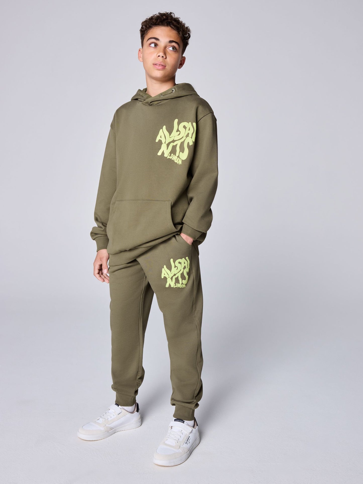 Dsiney Kidz - smALLSAINTS Khaki Green Oversized Orlando Pullover Hoodie image 2