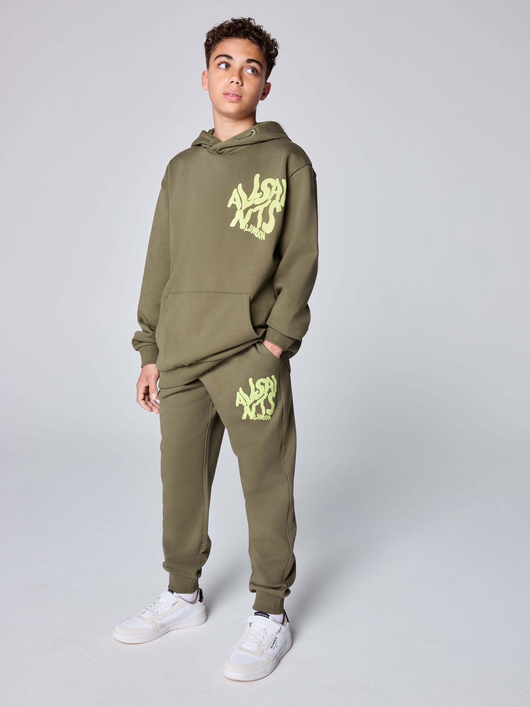 Dsiney Kidz - smALLSAINTS Khaki Green Oversized Orlando Pullover Hoodie image 2