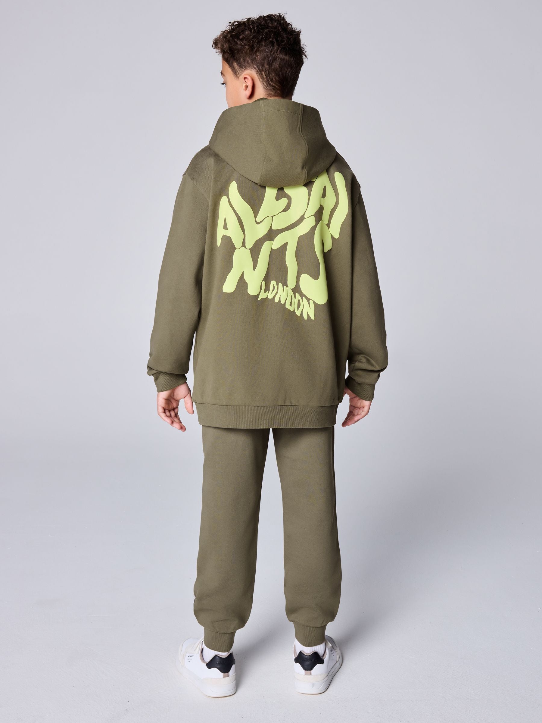 Dsiney Kidz - smALLSAINTS Khaki Green Oversized Orlando Pullover Hoodie image 3