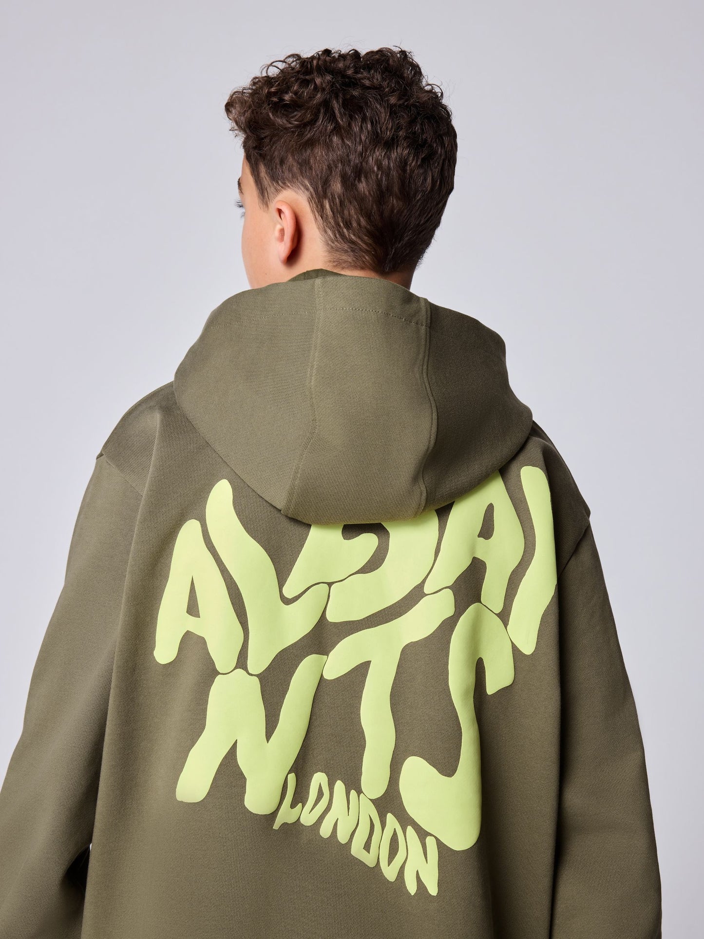 Dsiney Kidz - smALLSAINTS Khaki Green Oversized Orlando Pullover Hoodie image 5