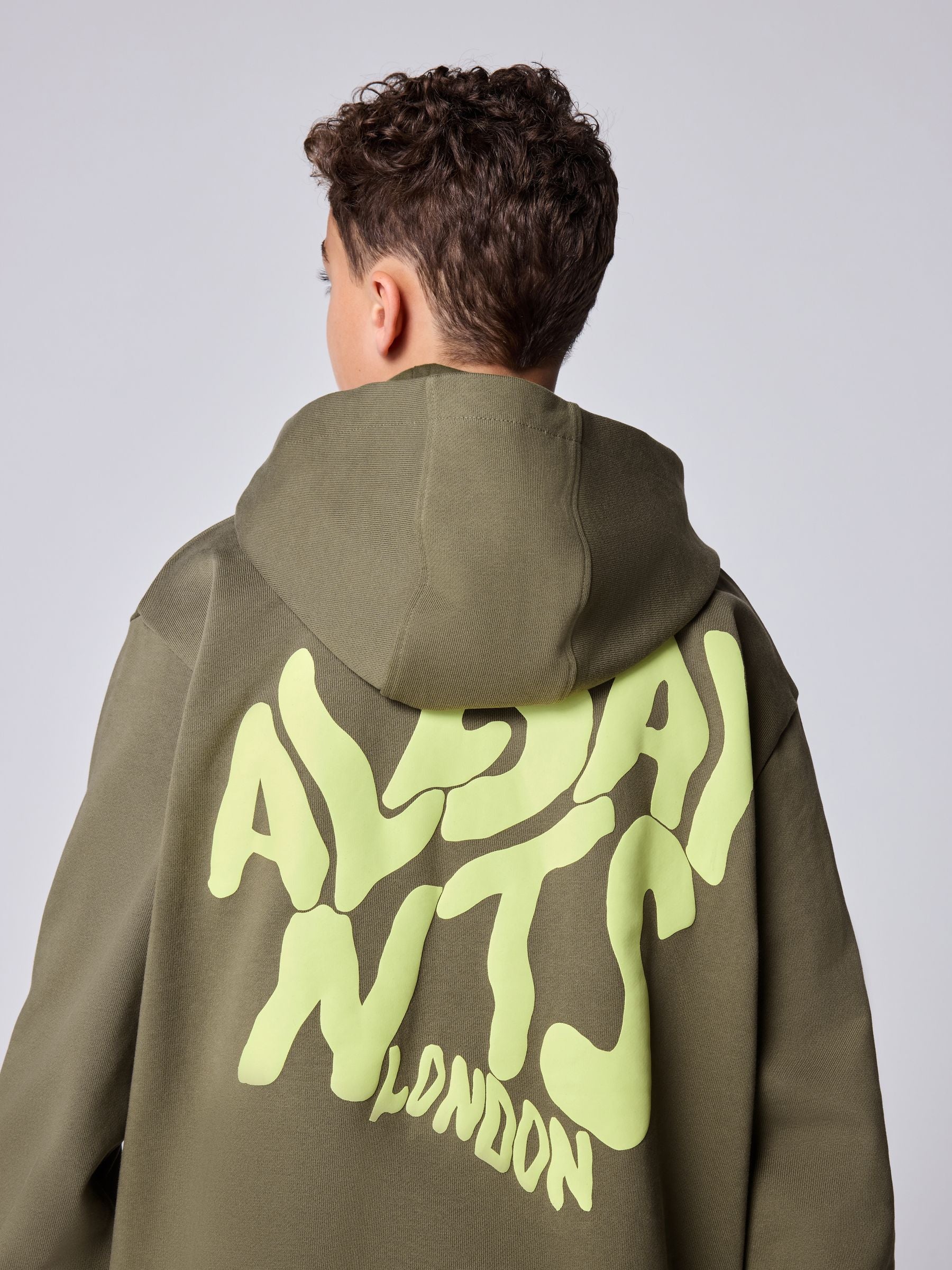 Dsiney Kidz - smALLSAINTS Khaki Green Oversized Orlando Pullover Hoodie image 5