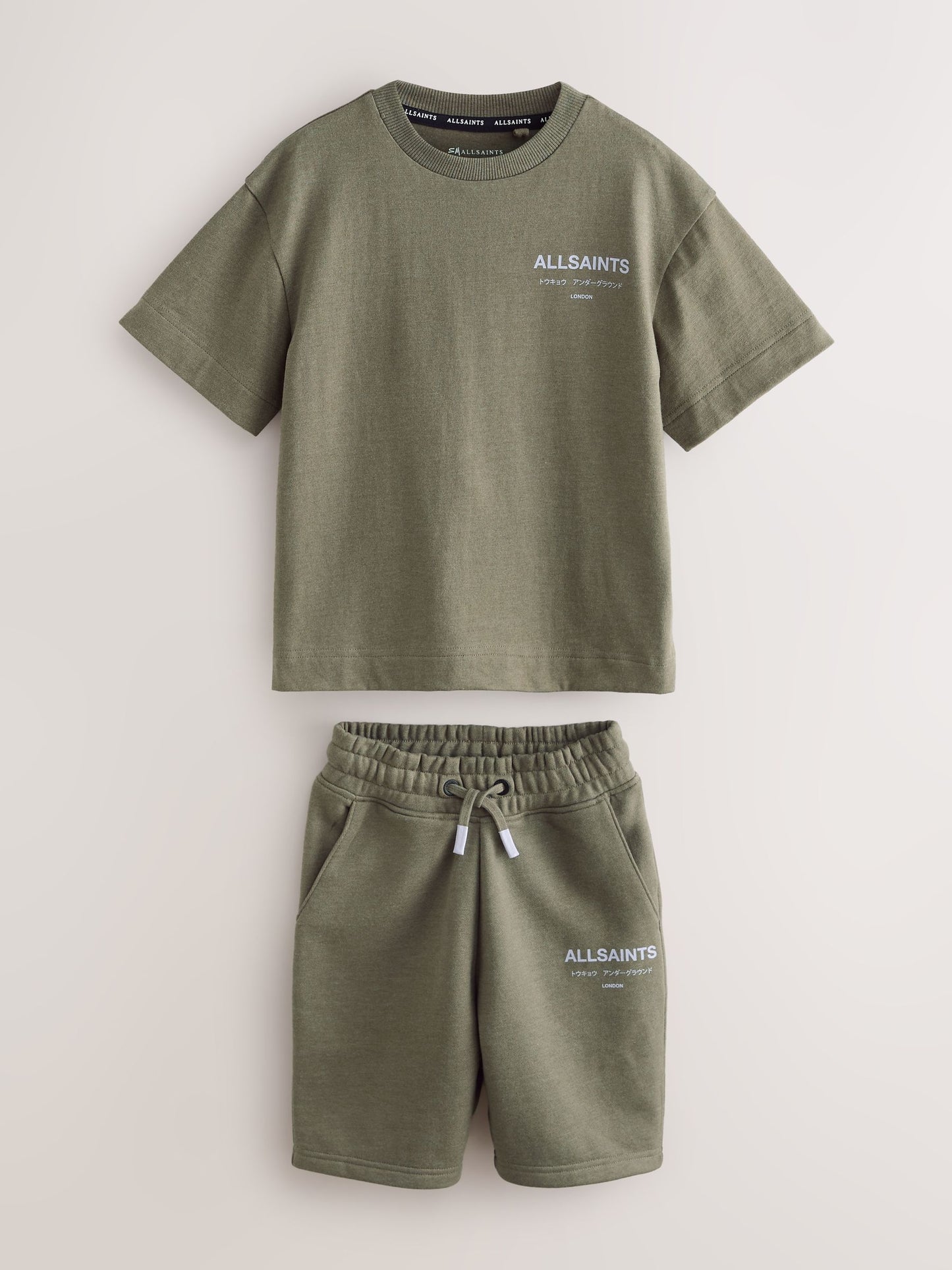 Dsiney Kidz - smALLSAINTS Khaki Green Underground T-Shirt and Sweat Shorts Set image 1