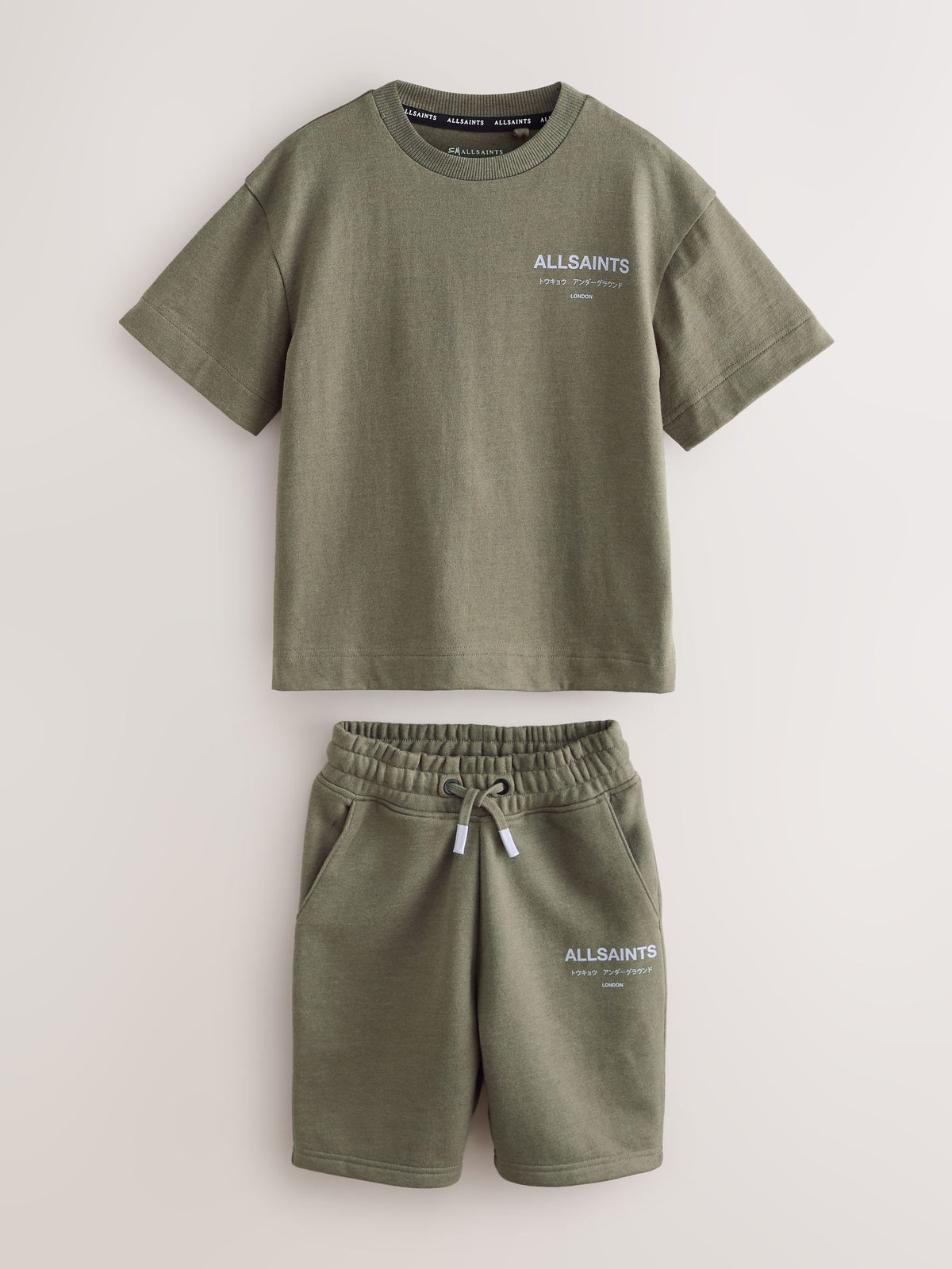 Dsiney Kidz - smALLSAINTS Khaki Green Underground T-Shirt and Sweat Shorts Set image 1
