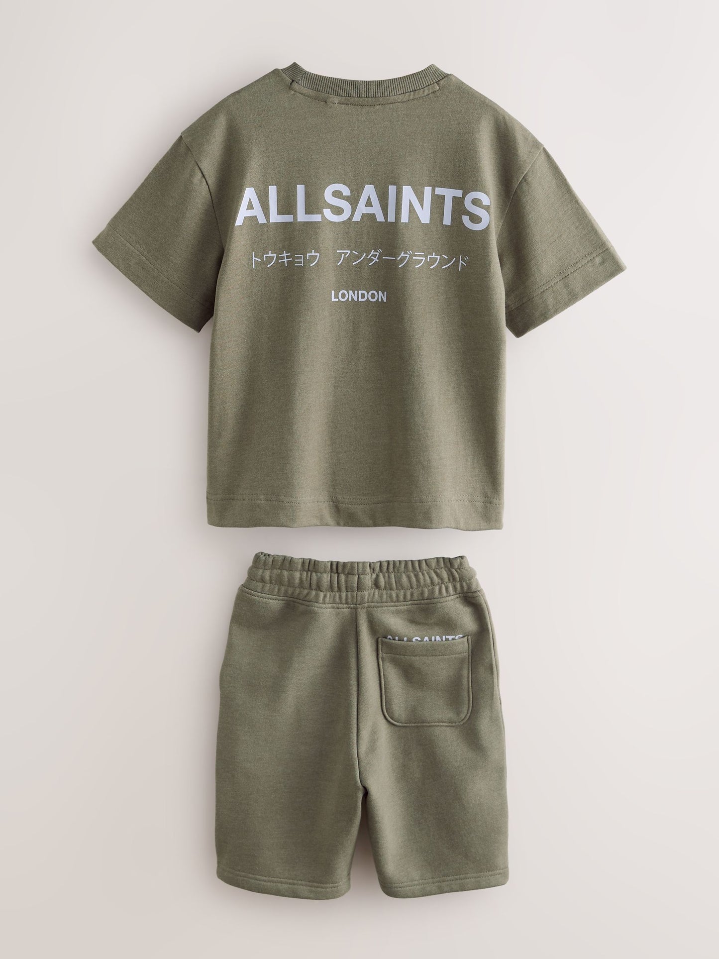 Dsiney Kidz - smALLSAINTS Khaki Green Underground T-Shirt and Sweat Shorts Set image 2