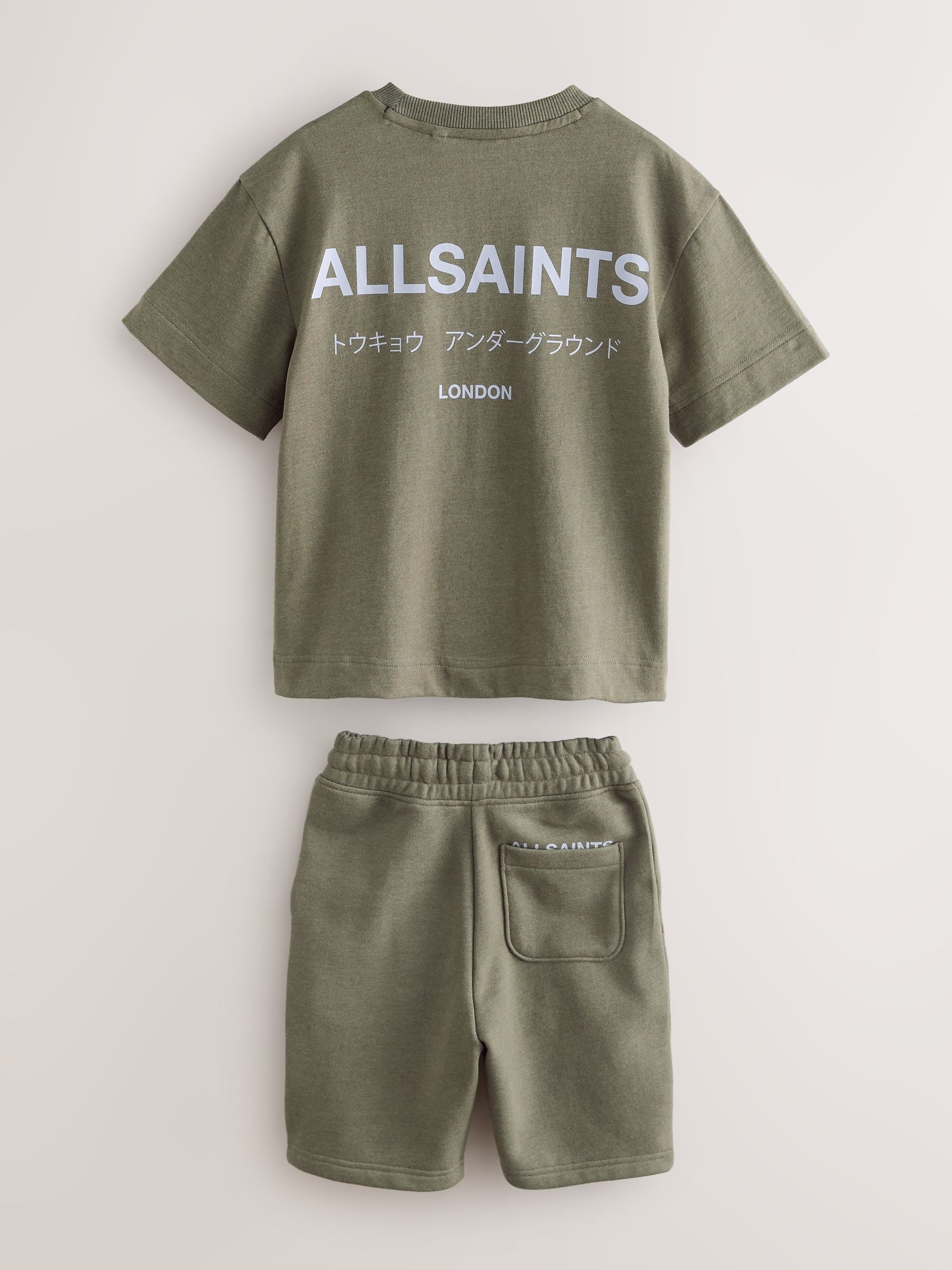 Dsiney Kidz - smALLSAINTS Khaki Green Underground T-Shirt and Sweat Shorts Set image 2