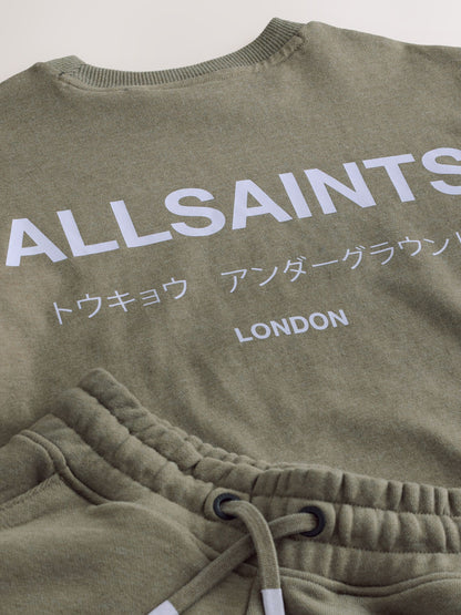 Dsiney Kidz - smALLSAINTS Khaki Green Underground T-Shirt and Sweat Shorts Set image 3