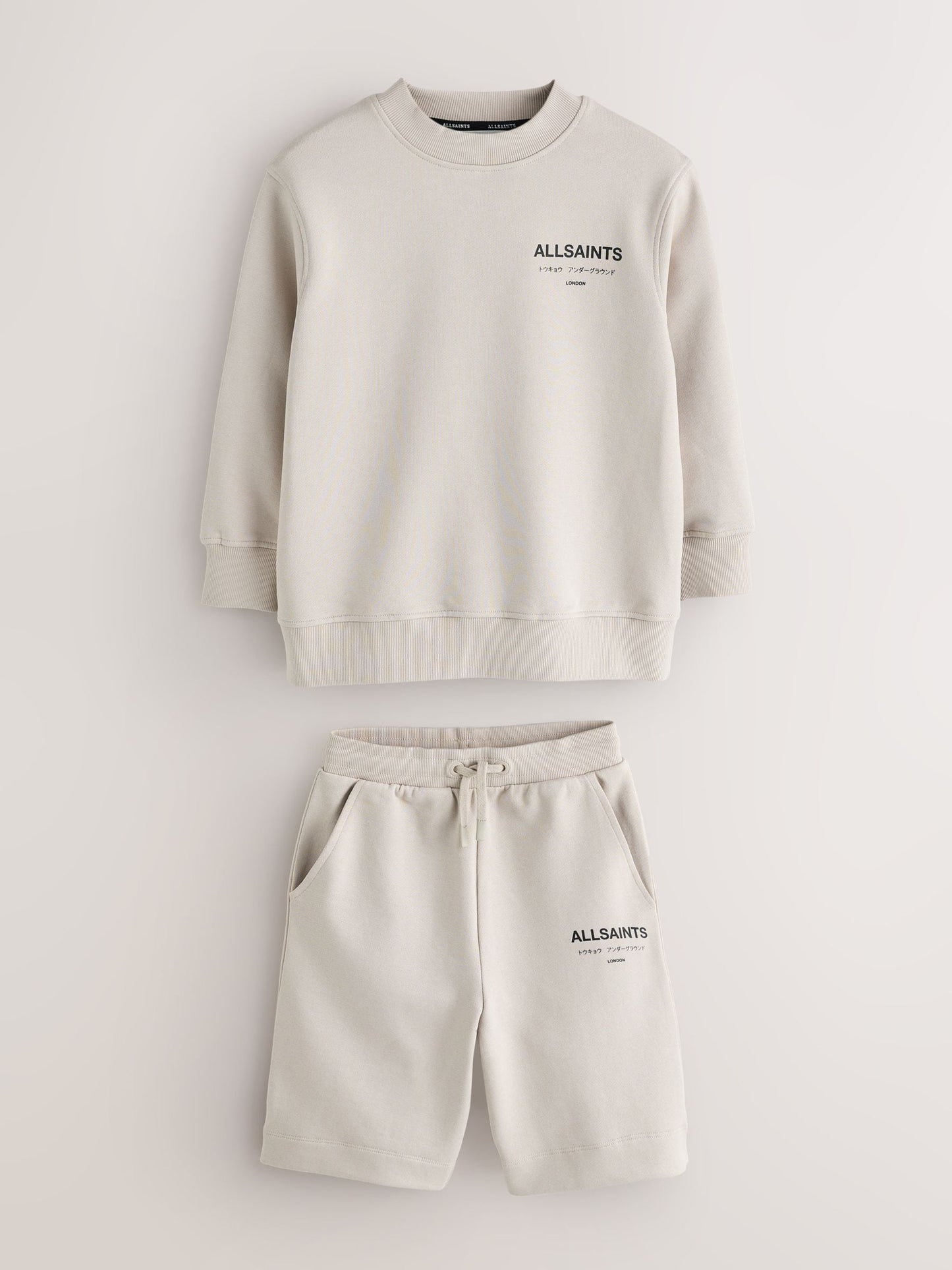 Dsiney Kidz - smALLSAINTS Neutral Underground Oversized Sweatshirt and Sweat Shorts Set image 9