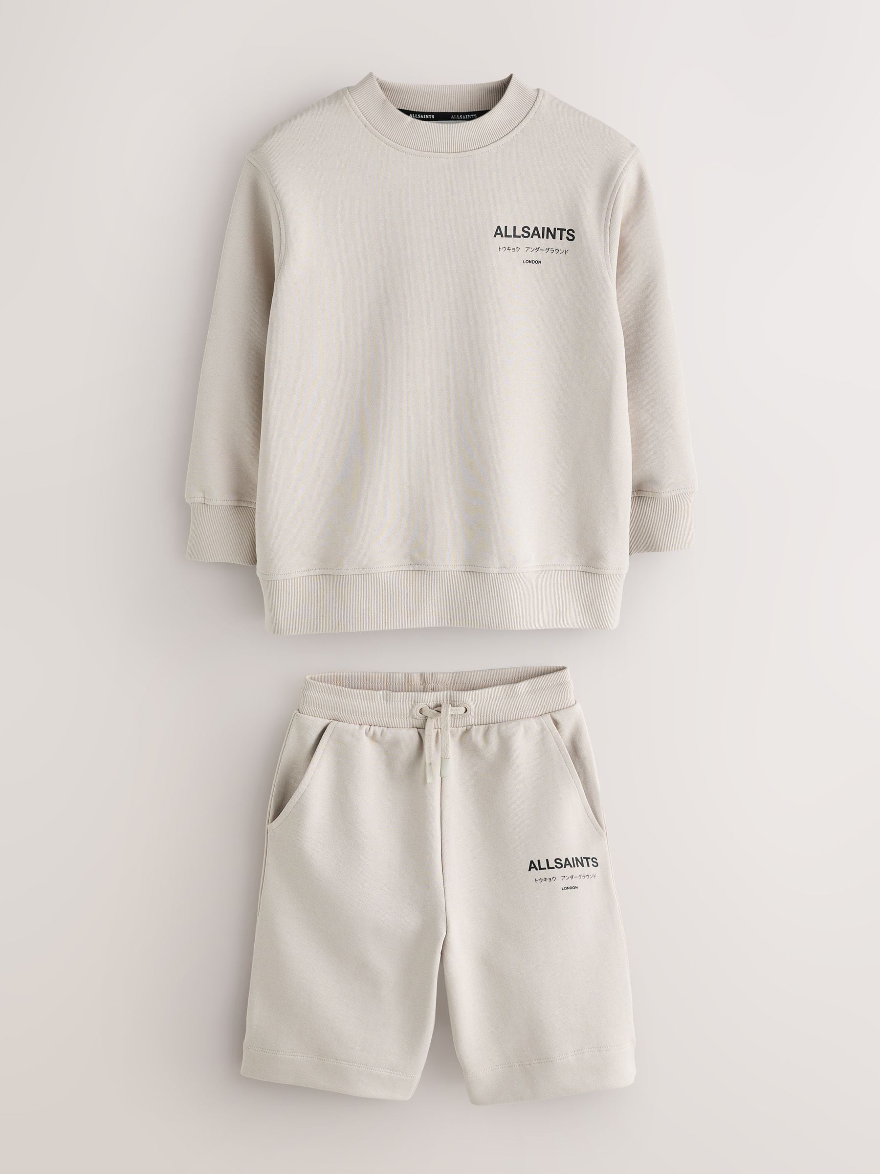 Dsiney Kidz - smALLSAINTS Neutral Underground Oversized Sweatshirt and Sweat Shorts Set image 9