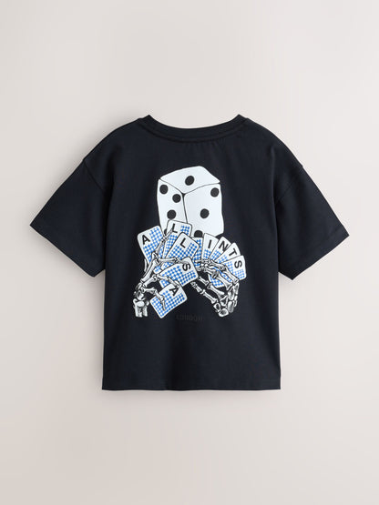 Dsiney Kidz - smALLSAINTS Black/Dealt Oversized Graphic Crew Neck T-Shirt image 8