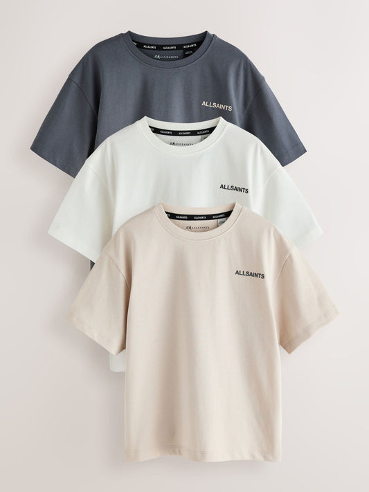 Dsiney Kidz - smALLSAINTS Multi Logo Crew Neck Relaxed T-Shirts 3 Pack image 1