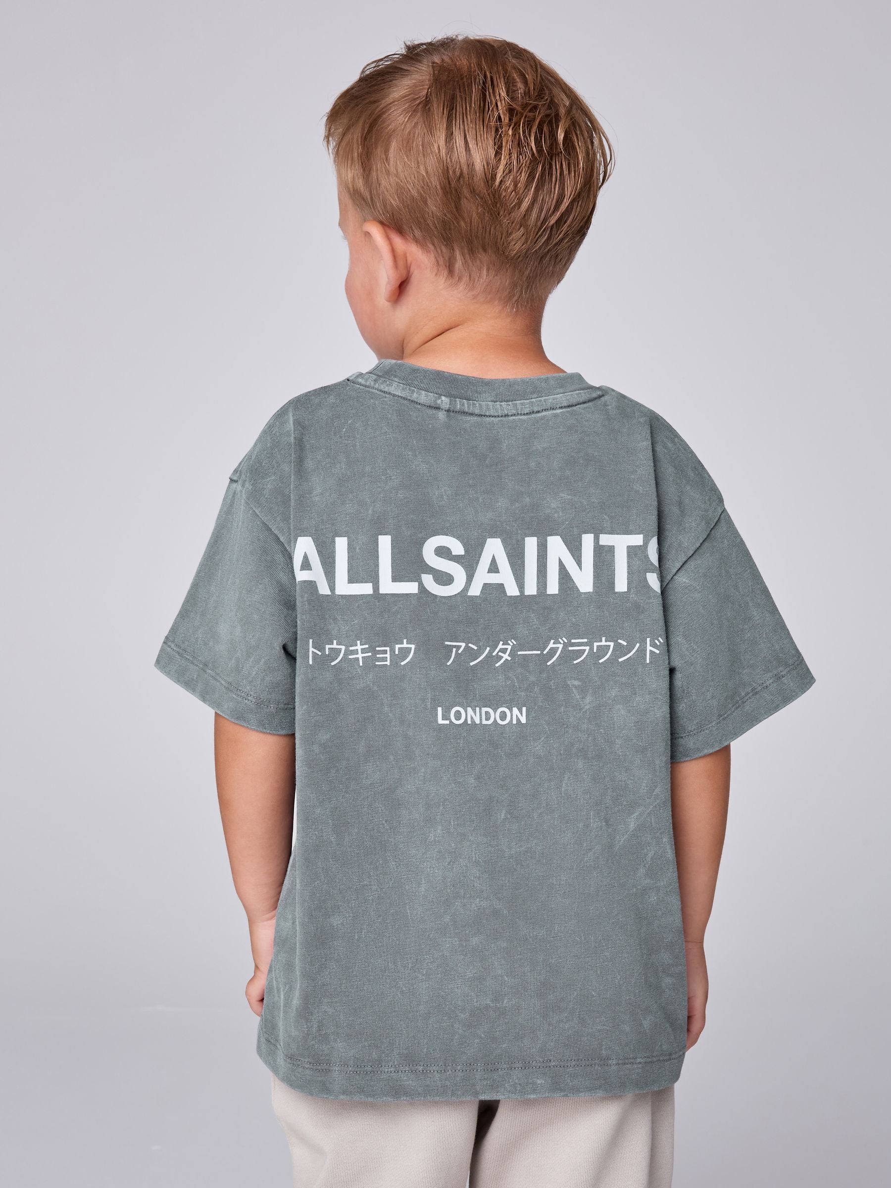 Dsiney Kidz - smALLSAINTS Charcoal Grey Younger Oversized Underground Crew Neck T-Shirt image 3