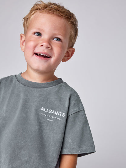 Dsiney Kidz - smALLSAINTS Charcoal Grey Younger Oversized Underground Crew Neck T-Shirt image 4