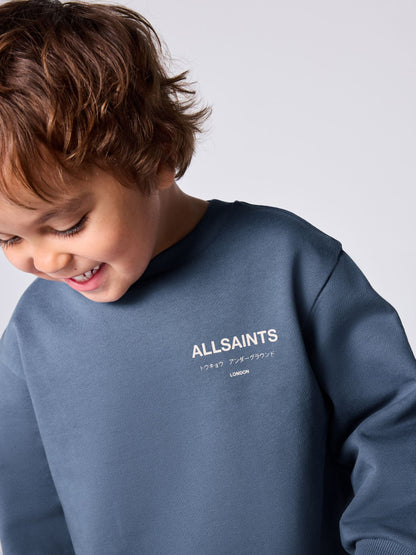 smALLSAINTS Mid Blue Underground Oversized Younger Sweatshirt and Shorts Set image 4