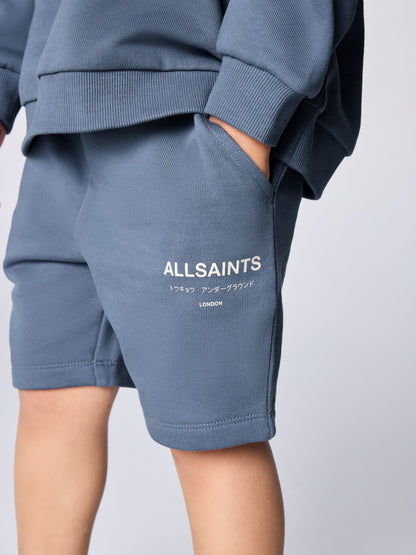 smALLSAINTS Mid Blue Underground Oversized Younger Sweatshirt and Shorts Set image 5
