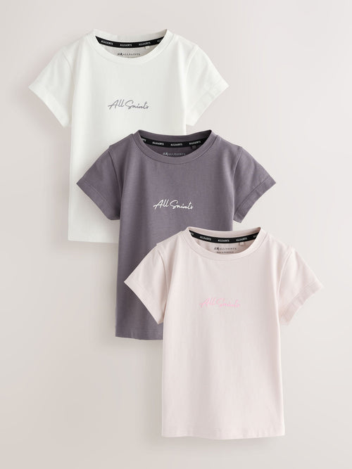 Dsiney Kidz - smALLSAINTS Multi Script Logo T-Shirts 3 Pack image 1
