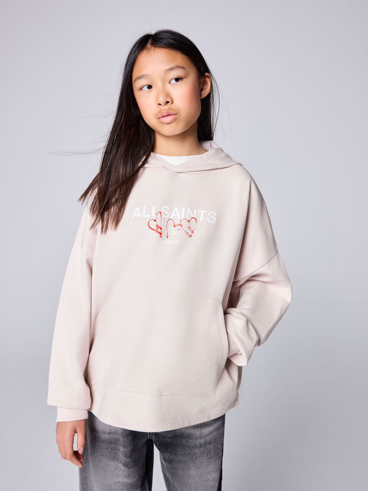 smALLSAINTS Light Pink Amore Underground Graphic Hoodie - image 2