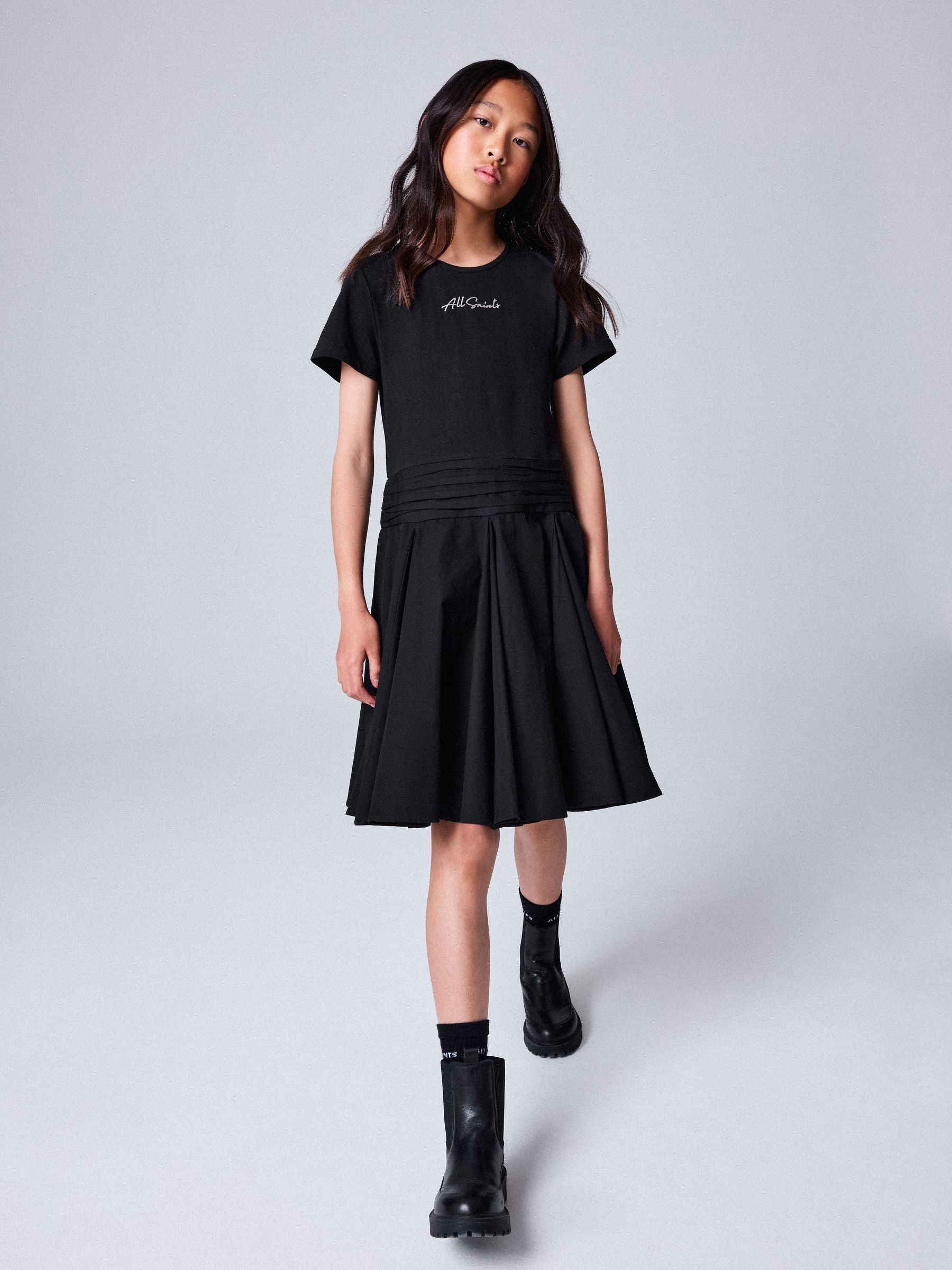 Dsiney Kidz - smALLSAINTS Black Script T-Shirt Dress image 1