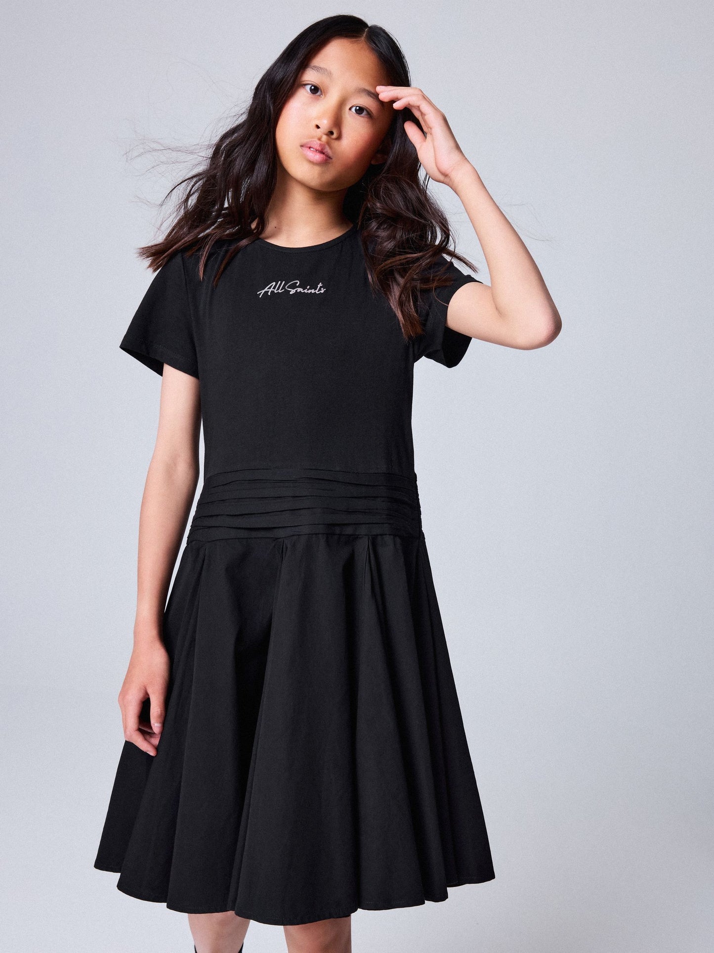Dsiney Kidz - smALLSAINTS Black Script T-Shirt Dress image 2