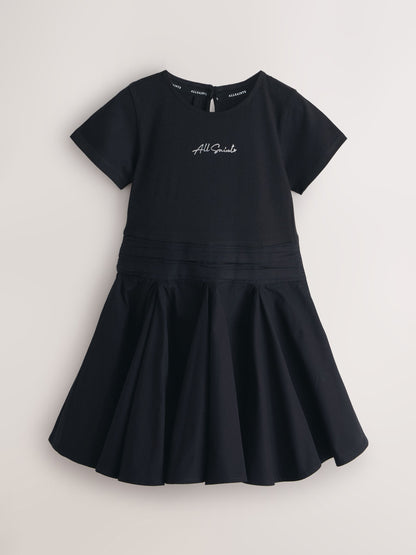 Dsiney Kidz - smALLSAINTS Black Script T-Shirt Dress image 7