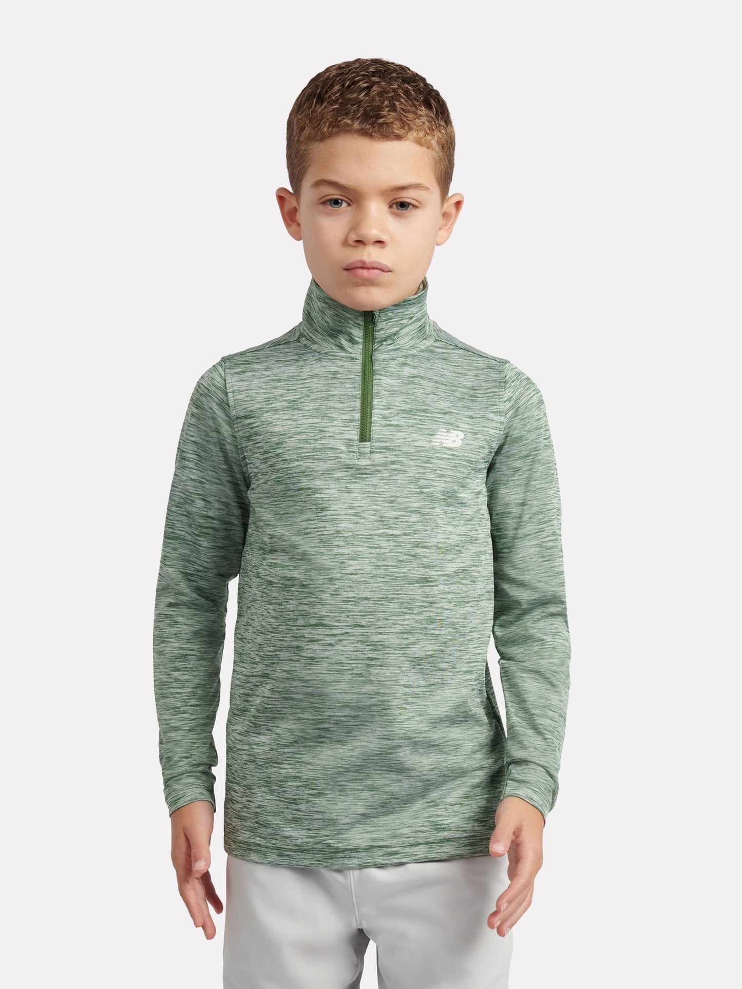 Dsiney Kidz - New Balance Green Athletics Quarter Zip Funnel Sweatshirt image 1