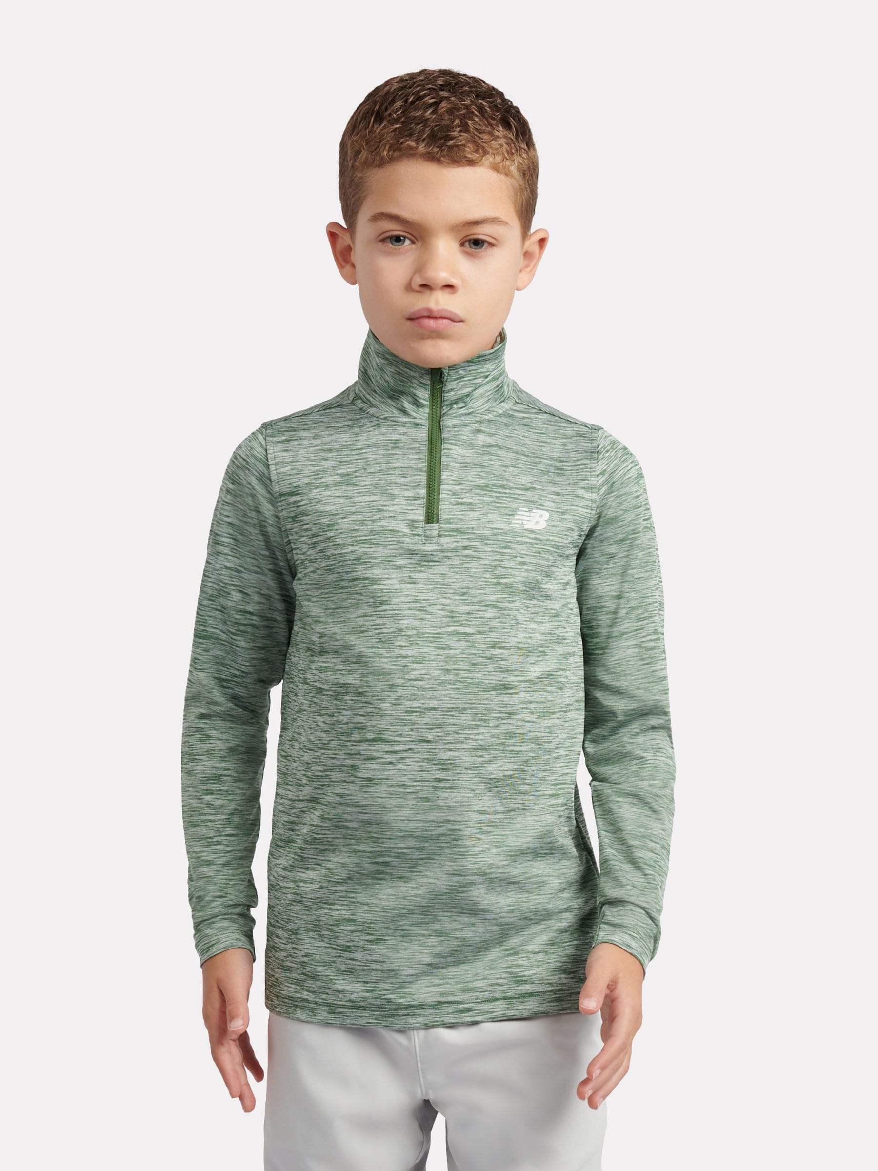 Dsiney Kidz - New Balance Green Athletics Quarter Zip Funnel Sweatshirt image 1