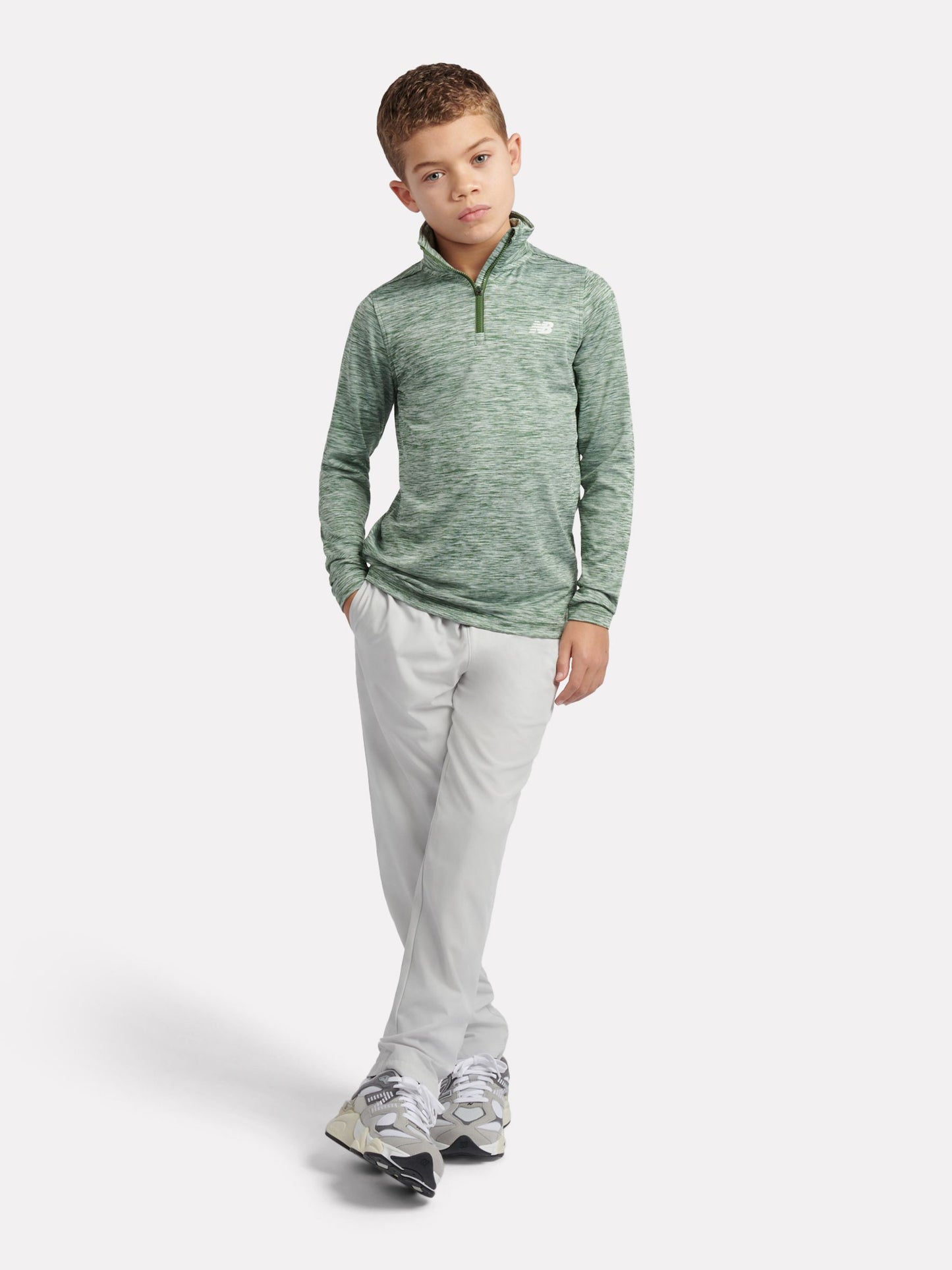 Dsiney Kidz - New Balance Green Athletics Quarter Zip Funnel Sweatshirt image 5